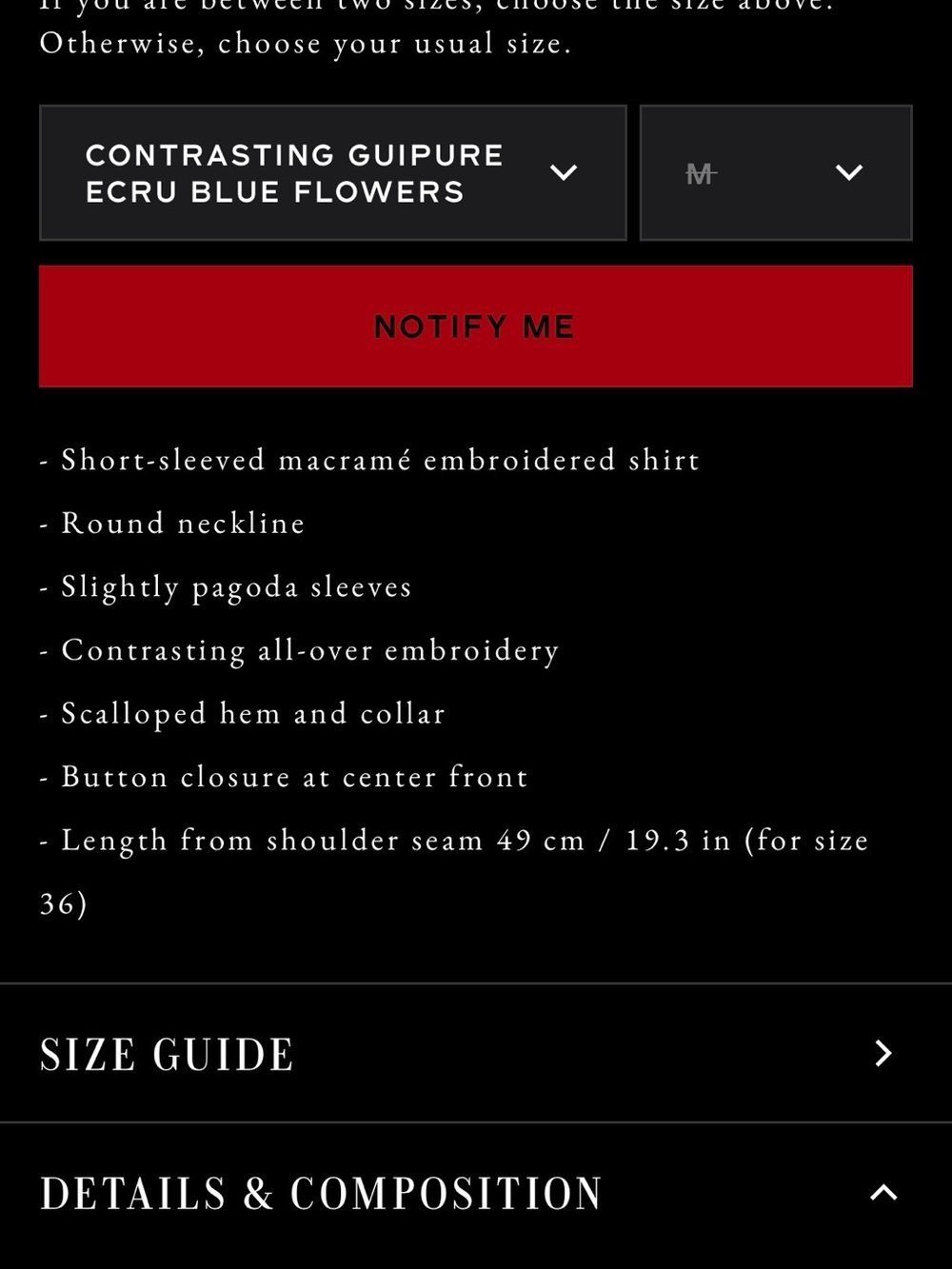 Sézane Lorna Knit Button-Front Top with Embroidered Blue Floral Motifs - Picture 3 of 6
